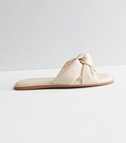 New Look Wide Fit Off White Knot Sliders